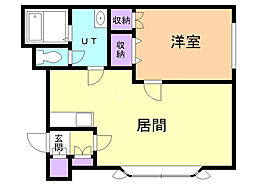 ウィステリア21B 1LDKの間取図画像