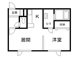 ライフ永山弐番館 1LDKの間取図画像