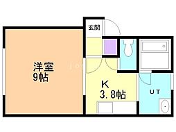 イーストハイツ 1Kの間取図画像