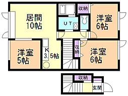 ラ・フォセット3 3LDKの間取図画像