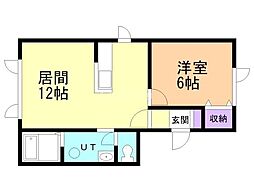 アキュート 1LDKの間取図画像