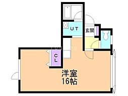 グレース新富B ワンルームの間取図画像