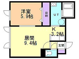 グランピア6-2 1LDKの間取図画像