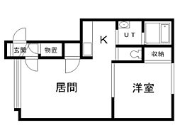 フレンドリー5B 1LDKの間取図画像
