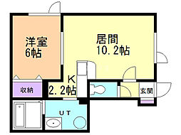 Tiara2 1LDKの間取図画像