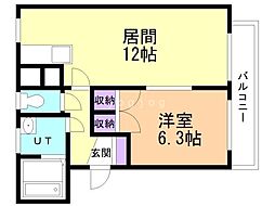 ブレイン・マンションDOUX1.6N 1LDKの間取図画像