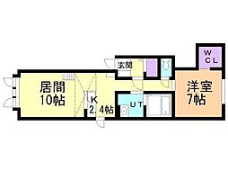 エトワール 1LDKの間取図画像