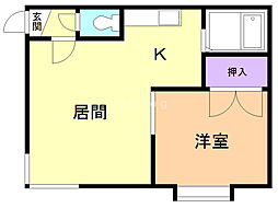 シャトレーヌ 1LDKの間取図画像
