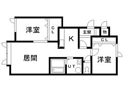 ビクトリー2-12 2LDKの間取図画像
