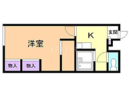 レオパレス明日可 1Kの間取図画像