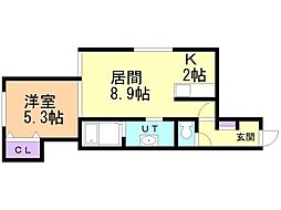 K.E.N 1LDKの間取図画像