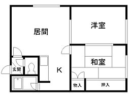 スマイル大雪 2LDKの間取図画像