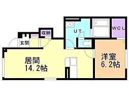 ブルークレール1 1LDKの間取図画像