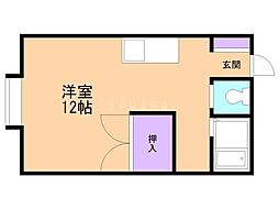 パルファム ワンルームの間取図画像