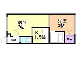 セラーノ1 1DKの間取図画像