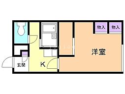 レオパレスユタカ 1Kの間取図画像