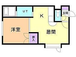 エスペル6条 1DKの間取図画像
