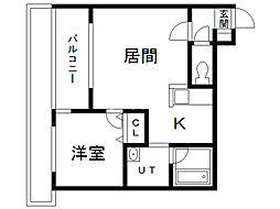 FrosytmoonA 1LDKの間取図画像
