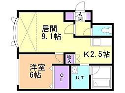 FrosytmoonA 1LDKの間取図画像