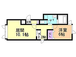 アリス 1LDKの間取図画像
