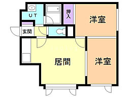 ラ・エクウス 2LDKの間取図画像
