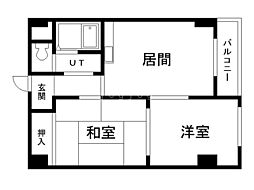 アーバンライフ東7条 2DKの間取図画像