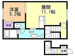 エコハウス5 1LDKの間取図画像