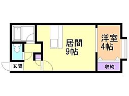 コットンハウス20 1DKの間取図画像