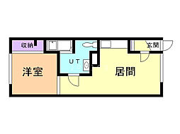 メゾン・ドジュンパート2 1DKの間取図画像