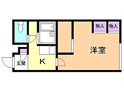 レオパレスPARKSIDE 1Kの間取図画像