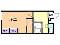 レオパレス白樺 1Kの間取図画像