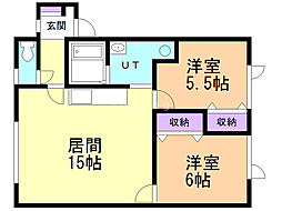 フェリーチェB 2LDKの間取図画像