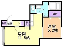 タウンズ6・1 1LDKの間取図画像