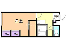 レオパレス白樺 1Kの間取図画像