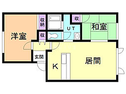 ForestHighstB 2LDKの間取図画像
