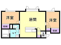 カーサ・エクラン東光1 2LDKの間取図画像