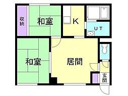 ダイワサンドミール 2LDKの間取図画像