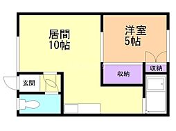 シティーハウス 1LDKの間取図画像