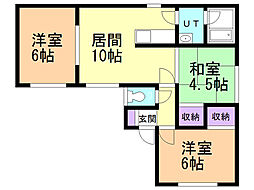 ベイシス神楽 3LDKの間取図画像