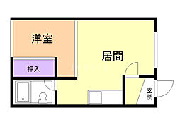 豊岡2・6コーポ 1LDKの間取図画像