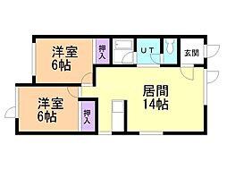 Vieアブニール 2LDKの間取図画像