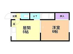 スマイルハウス 1DKの間取図画像