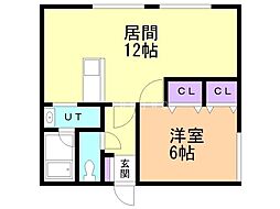 ルピュア 1LDKの間取図画像