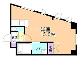 アレナOVEST ワンルームの間取図画像