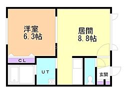 フルハウス 1LDKの間取図画像