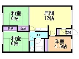 上田ハイツ 3LDKの間取図画像