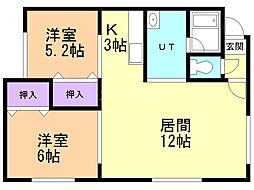 フレンズ3・1 2LDKの間取図画像