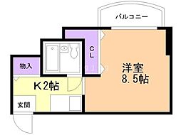 メゾン・ド・ノール 1Kの間取図画像