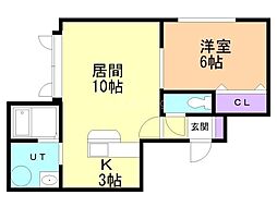 エリス・E 1LDKの間取図画像