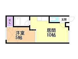 ハンドレットヴィレッジH 1LDKの間取図画像